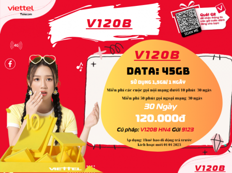 Các Gói Combo Data 4G Và Gọi Thoại Viettel 120K 1 Tháng 2025
