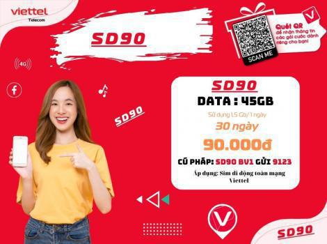 Đăng ký 4G Viettel 1 tháng 90k ưu đãi data 2025