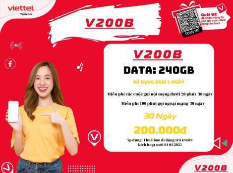 Đăng ký Combo gọi thoại và Data 4G Viettel 200k 1 tháng 2025