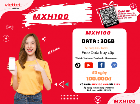 MXH100 CH Gửi 290 Là Gì? Cách Đăng Ký Gói MXH100 Viettel