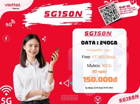Cú Pháp Đăng Ký 5G150N Viettel 2026 | Soạn 5G150N CH Gửi 290