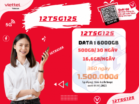 12T5G125 CH Gửi 290 Là Gì? Cách Đăng Ký Gói 5G 1 Năm Viettel