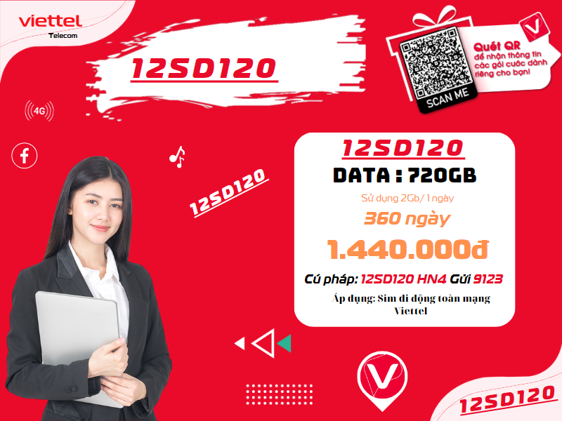 Gói 12SD120 Viettel