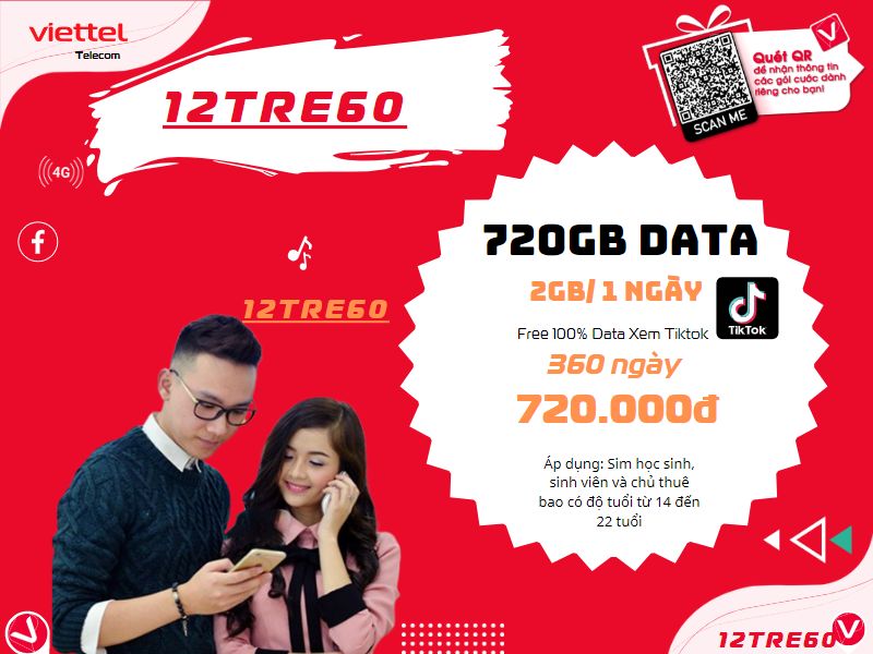 Gói 12TRE60 Viettel