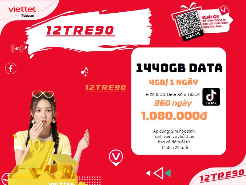 Gói 12TRE90 Viettel