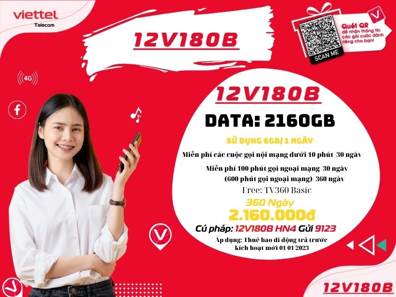 Gói 12V180B của Viettel