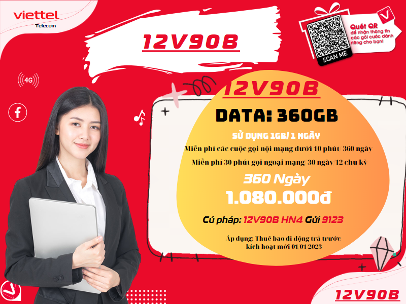 Gói 12V90B Viettel