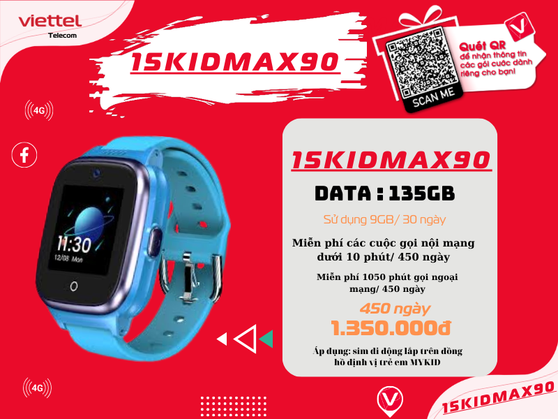 Gói 15KIDMAX90 Viettel