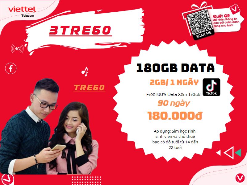 Gói 3TRE60 Viettel