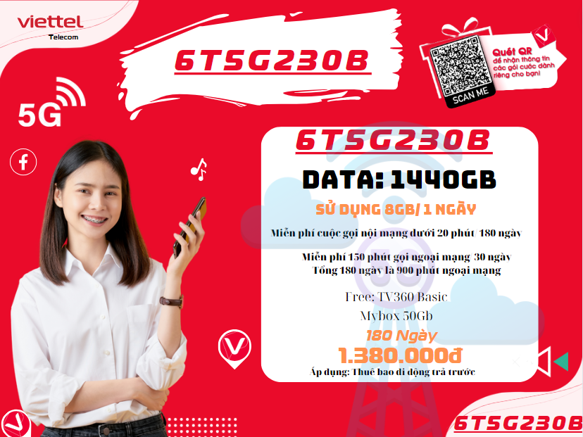 Gói 6T5G230B Viettel