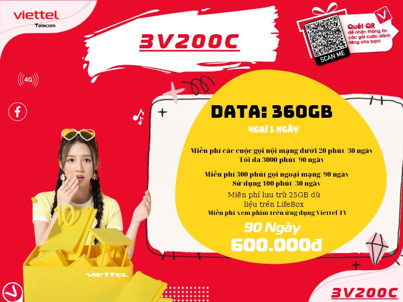 Gói 3V200C Viettel