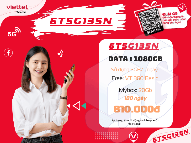 Gói 6T5G135N Viettel