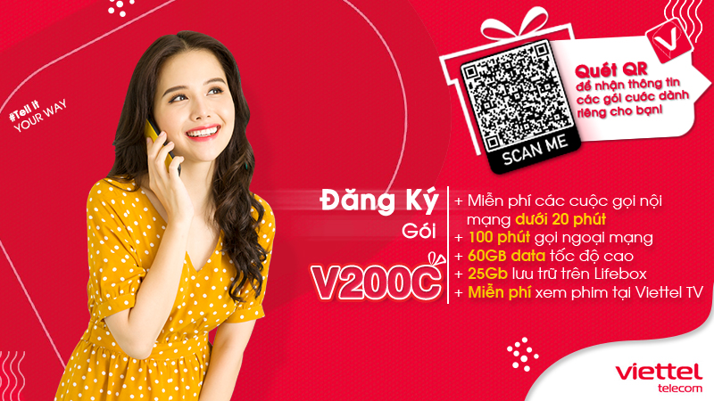 Gói cước V200C Viettel 2021