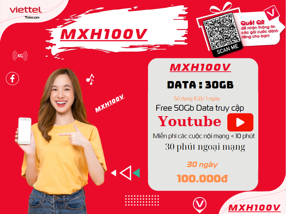 Gói MXH100V Viettel