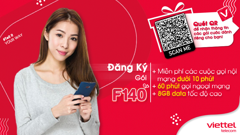 Đăng ký gói cước F140 Viettel