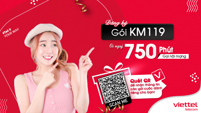 Đăng ký gói 119k của Viettel