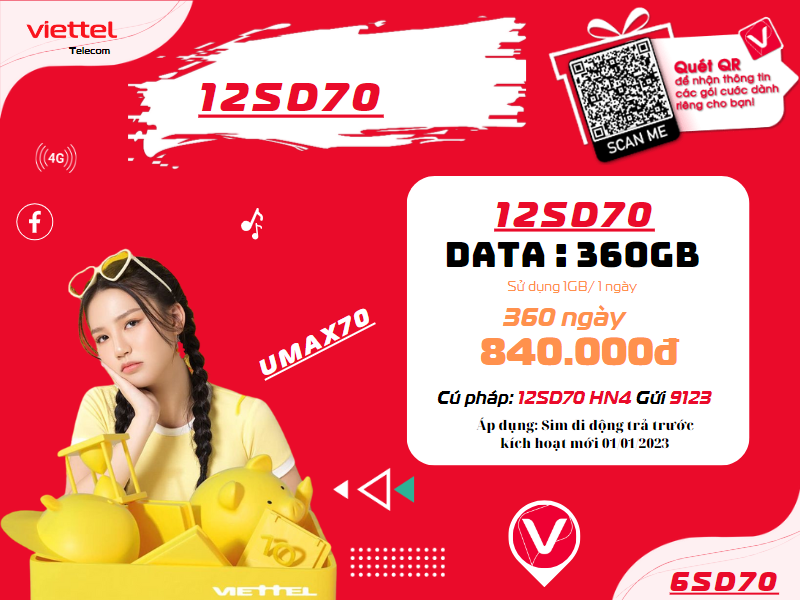 Gói 12SD70 Viettel