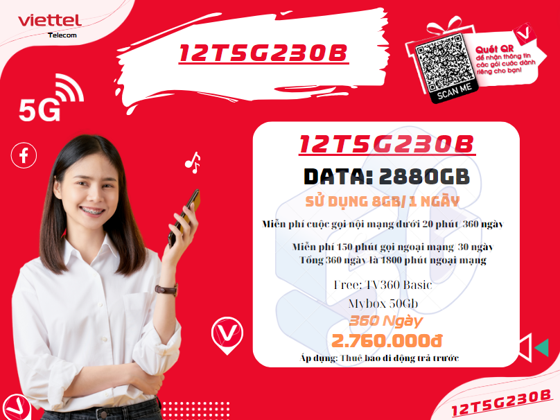 Gói 12T5G230B Viettel