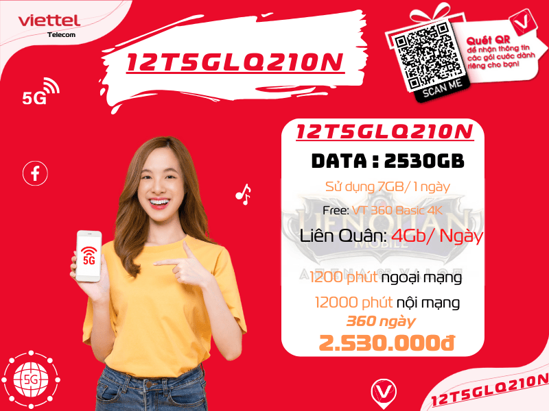 Gói 12T5GLQ210N Viettel