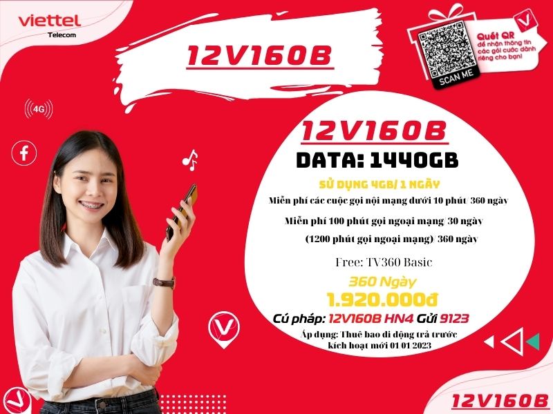 Gói 12V160B Viettel
