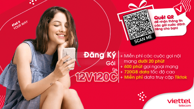 Gói cước 12V120C của Viettel