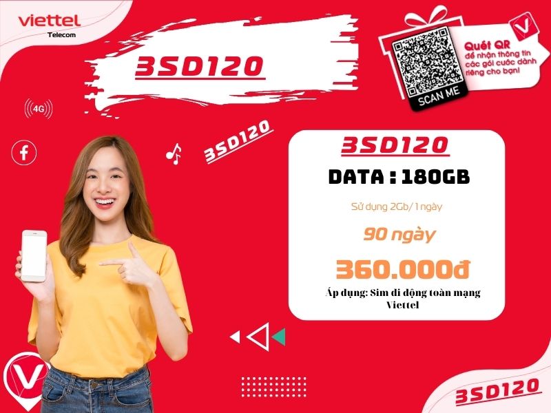 Gói 3SD120 Viettel