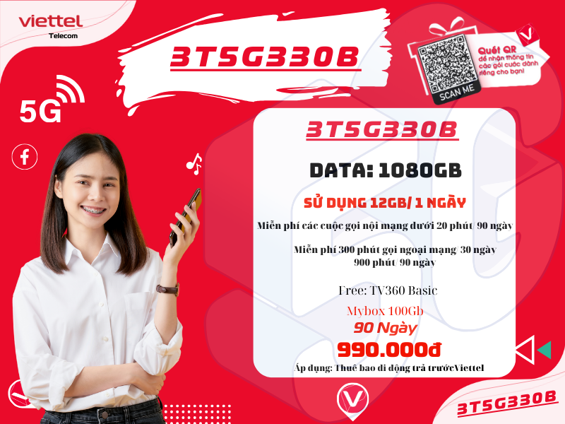 Gói 3T5G330B Viettel