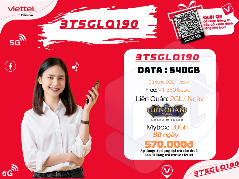 Gói 3T5GLQ190 Viettel