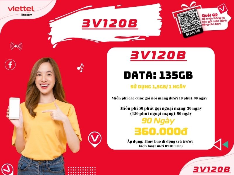 Gói 3V120B Viettel