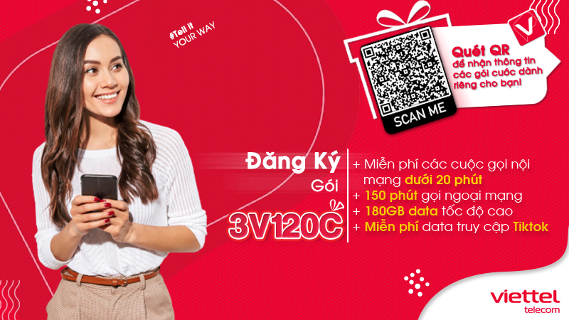 Gói cước 3V120C Viettel
