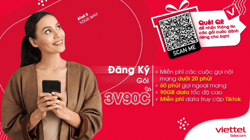 Gói Cước 3V90C Viettel