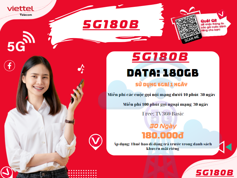 Gói 5G180B Viettel