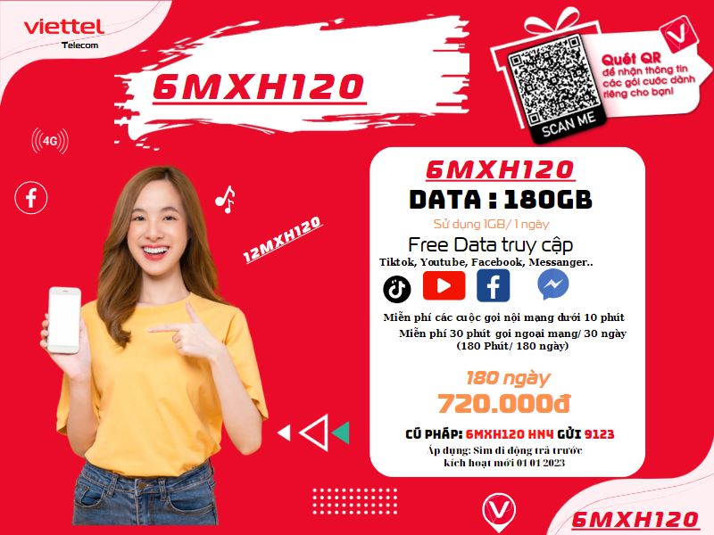 Gói 6MXH120 Viettel