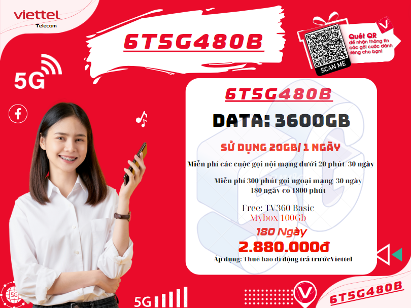 Gói 6T5G480B Viettel