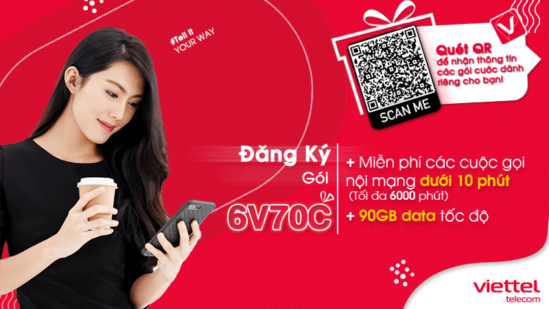 Gói cước 6V70C Viettel