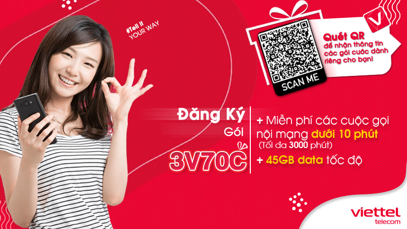 Gói cước 3V70C của Viettel