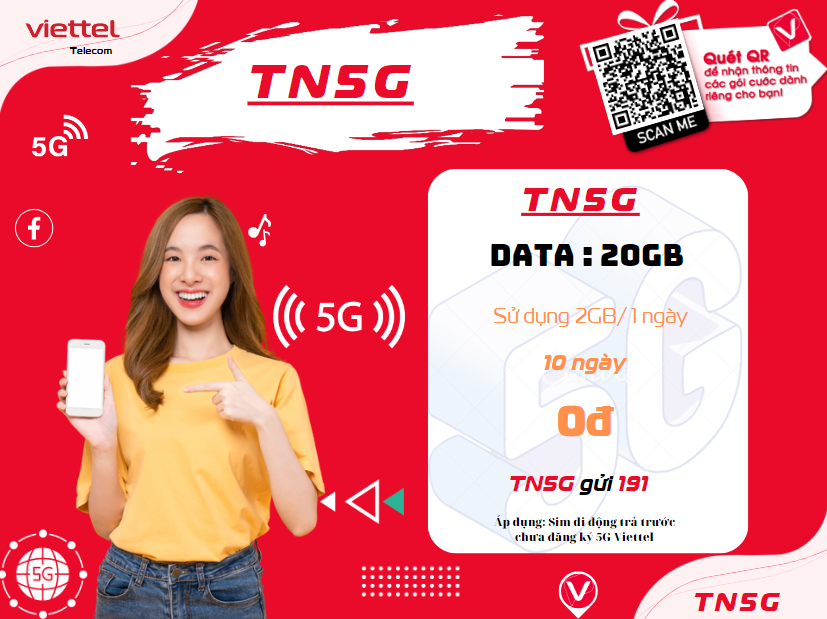 Gói trải nghiệm 5G Viettel miễn phí 10 ngày TN5G