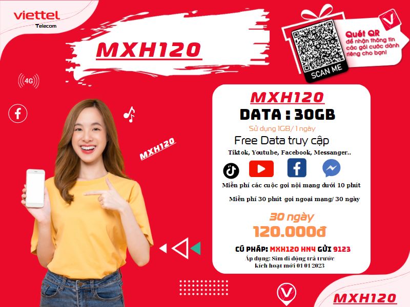 Gói MXH120 Viettel